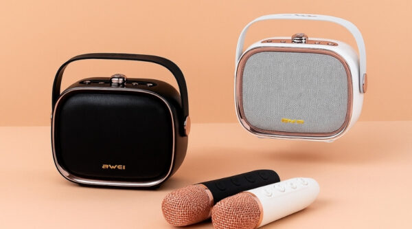 Awei Y889 Mini Karaoke Speaker With Wireless Mic Retro Bluetooth, AUX, TF Card & USB Support