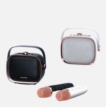 Awei Y889 Mini Karaoke Speaker With Wireless Mic Retro Bluetooth, AUX, TF Card & USB Support